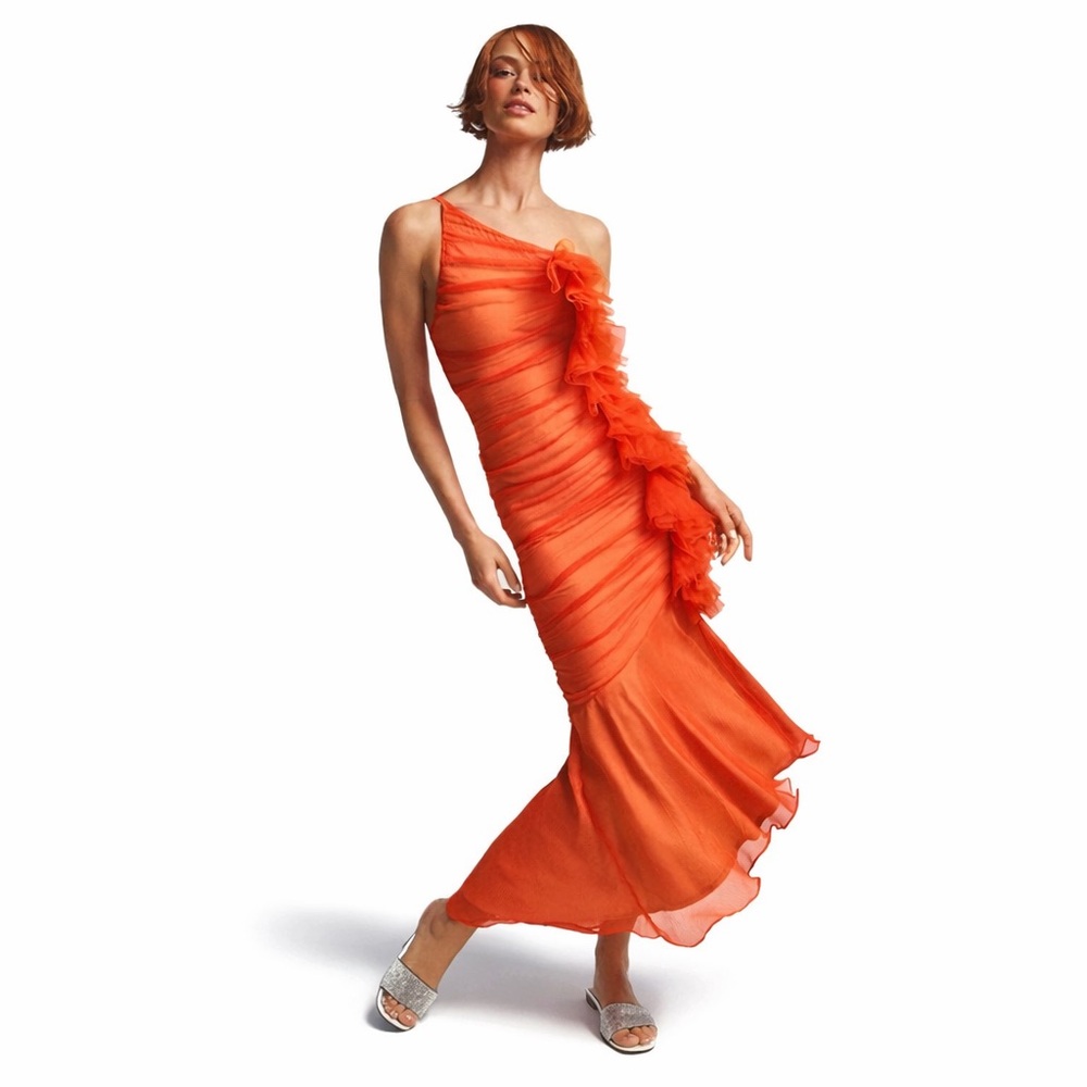 Nwt Vineet Bahl M Ruched One-Shoulder 0670 Dress Medium Anthropologie